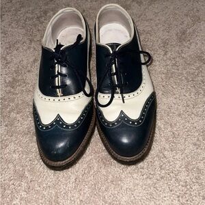 foothoy golf shoes Womens Vintage Spectator Size 7 Blue White